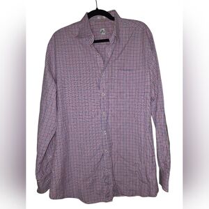PETER MILLAR Checkered Button Down Shirt White/Pink/Blue - Size Large‎